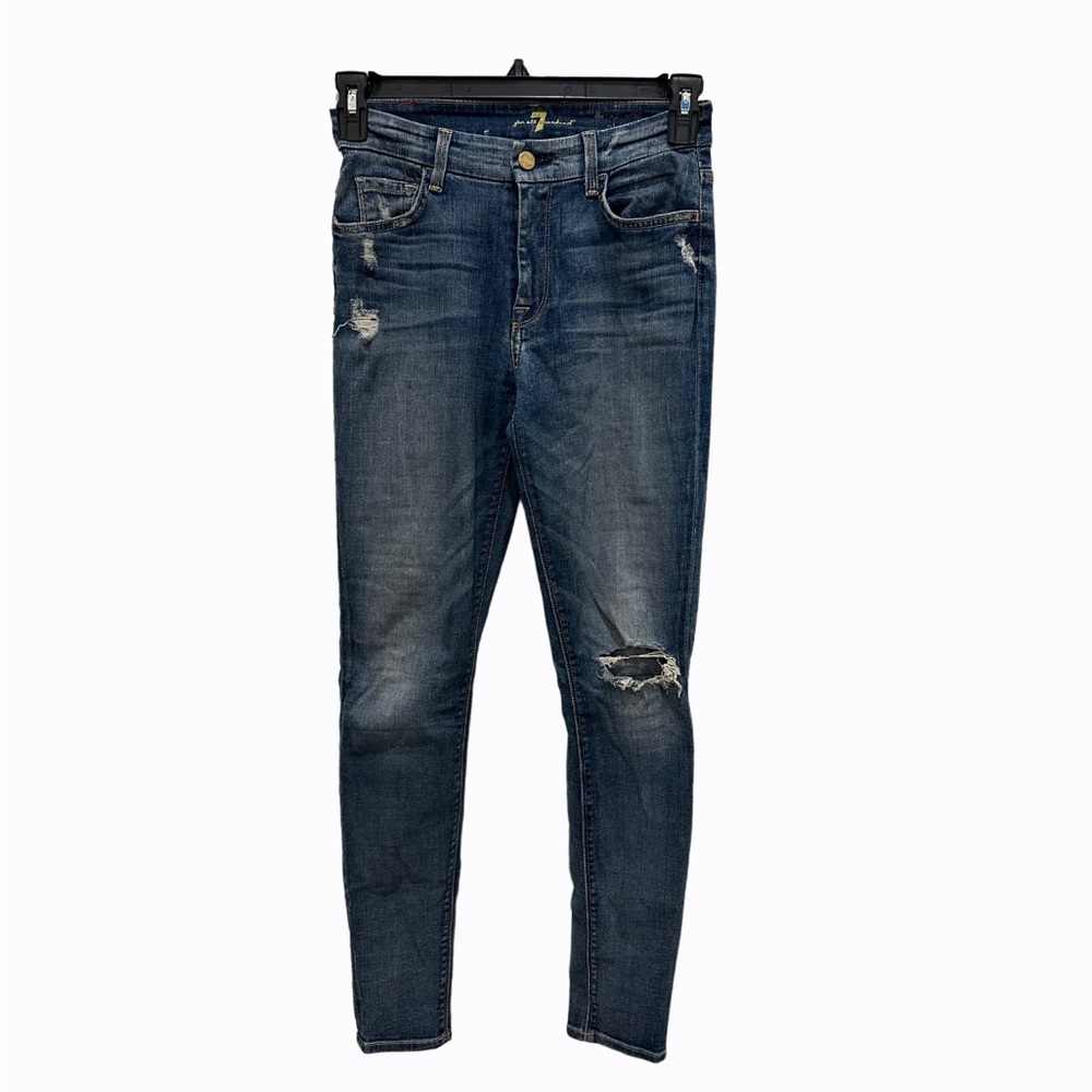 7 For All Mankind Distressed, The High Waist Skinny Jeans.